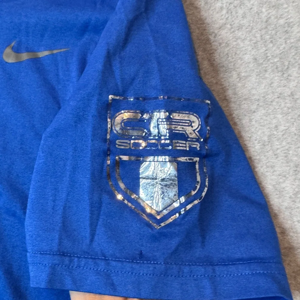 Nike‎ Dri-FIT CTR Soccer T-Shirt Team Training Mens Large Blue Short Sleeve